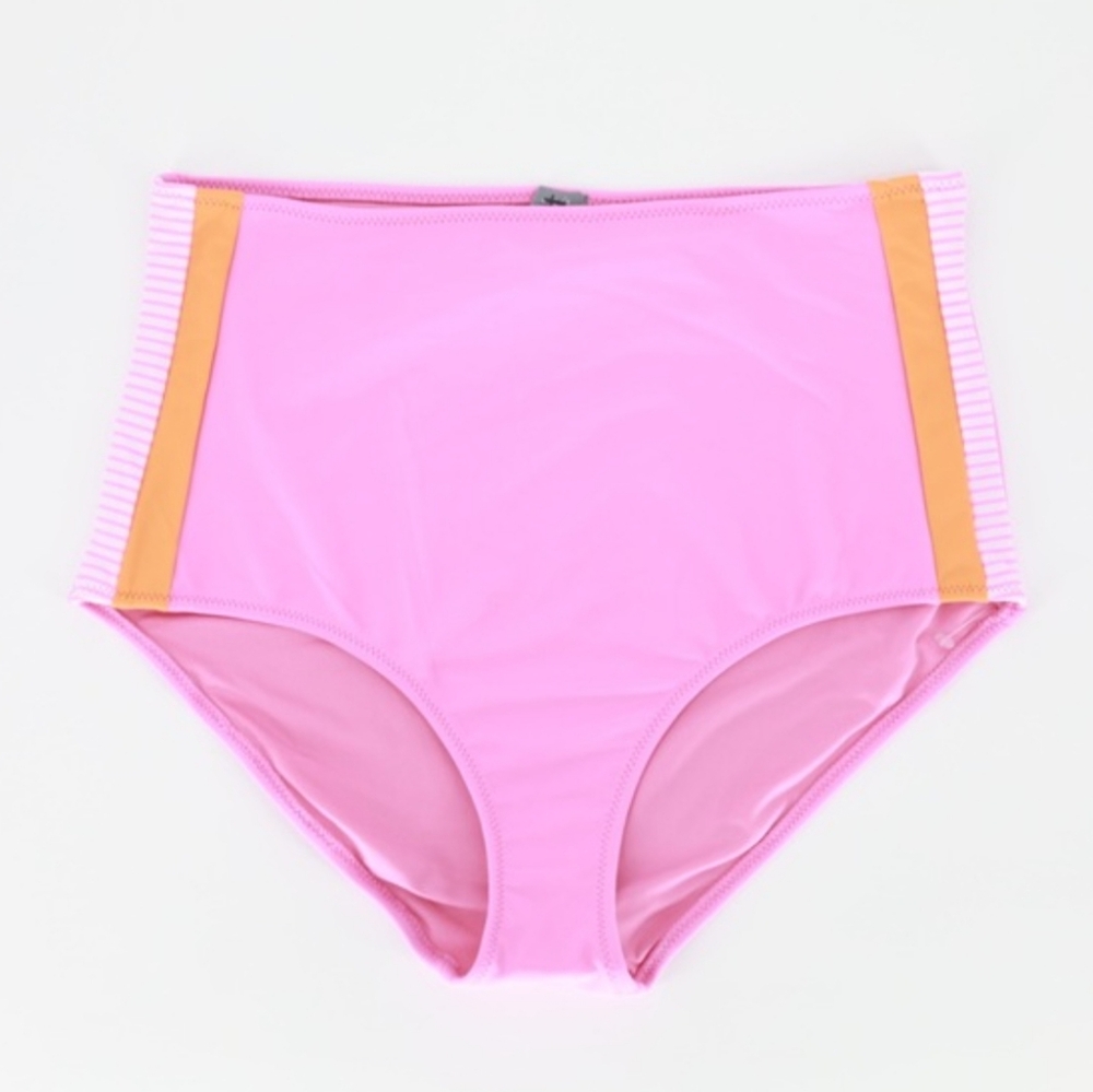 AERIE High-Waist Pink Bikini Bottom Sz M